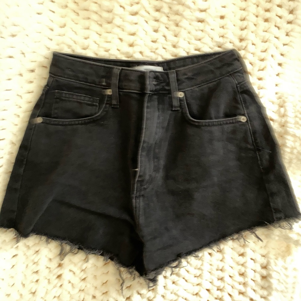 COPY - Black denim shorts.